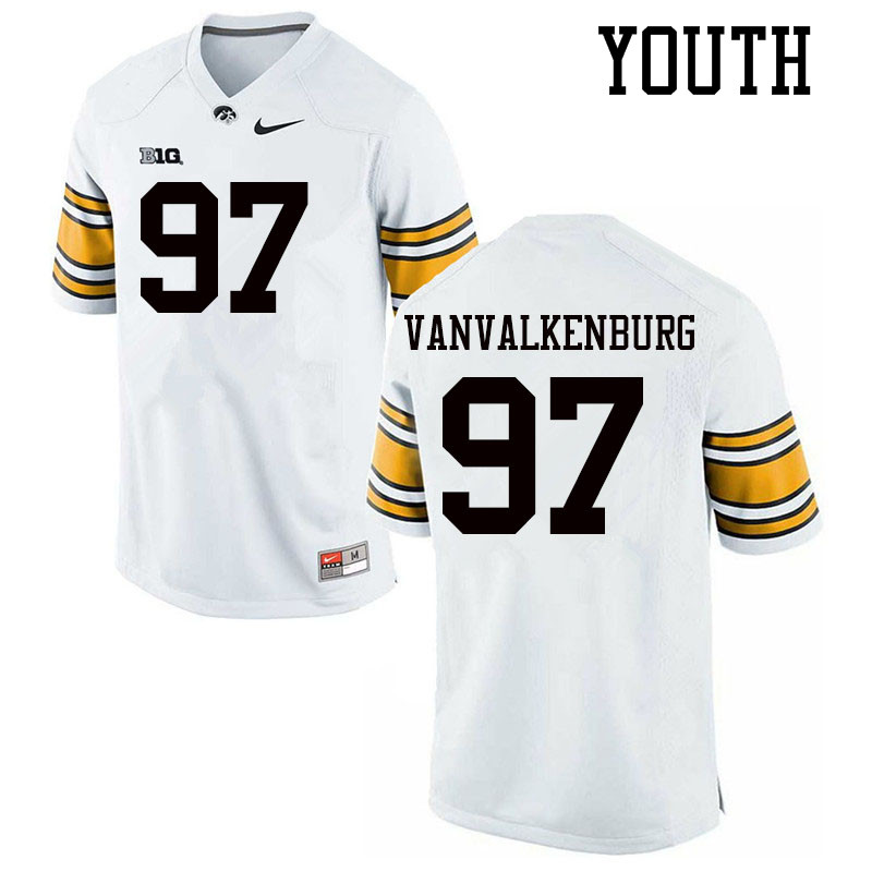Youth #97 Zach VanValkenburg Iowa Hawkeyes College Football Jerseys Sale-White